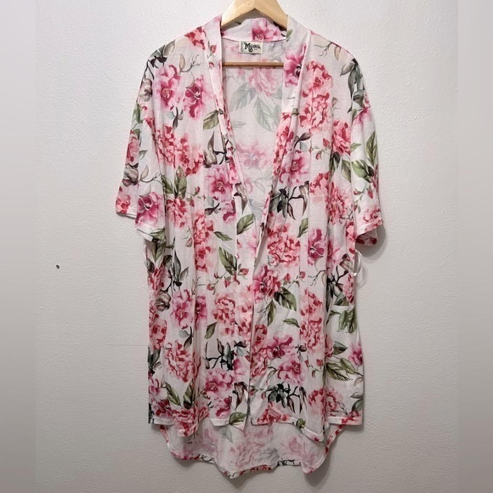 SHOW ME‎ YOUR MUMU Garden of Blooms Brie Robe Floral Pink One Size Short- NO TIE